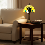 Gyönyörű barokk fekete macska asztali lámpa