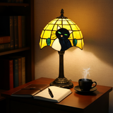 Gyönyörű barokk fekete macska asztali lámpa