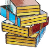 Színes üvegből készült könyves lámpa