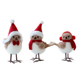 Karácsonyi madár dísz piros sállal