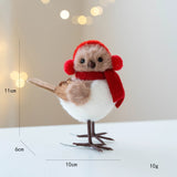 Karácsonyi madár dísz piros sállal